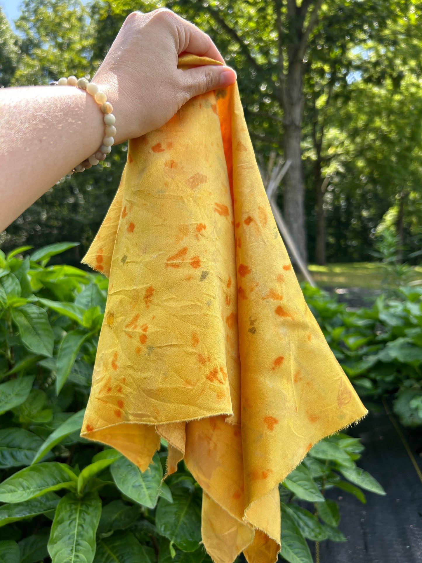 Marigold Sunset silk bandana