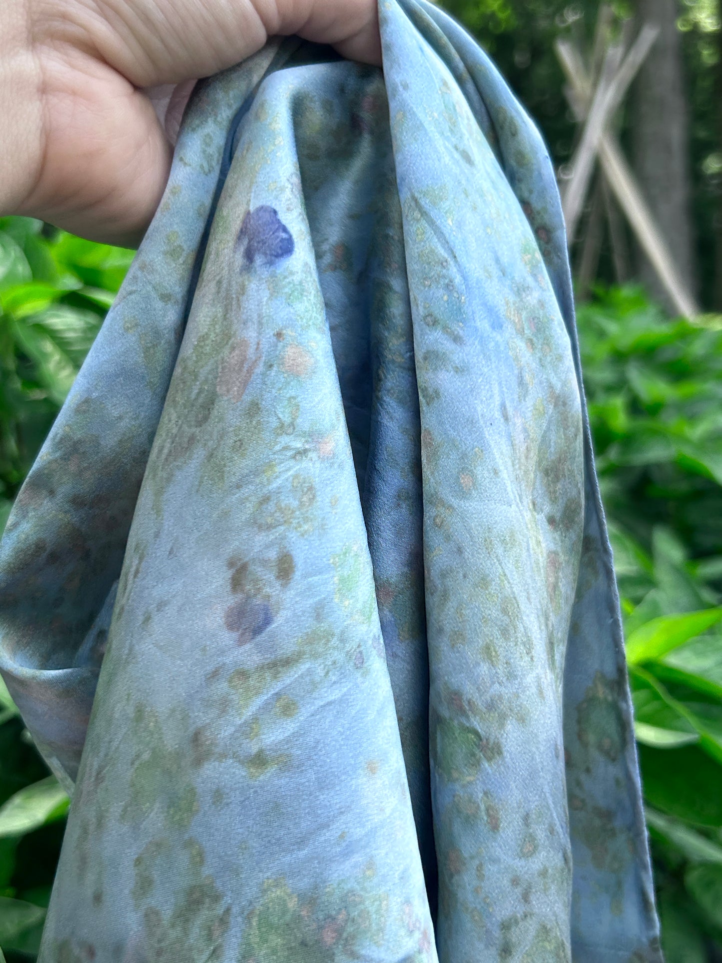 Mermaid Blues long silk scarf- lightweight